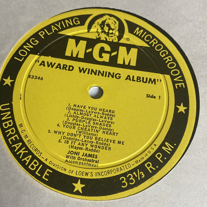 Joni James AWARD WINNING ALBUM Vinyl LP Record VG+
