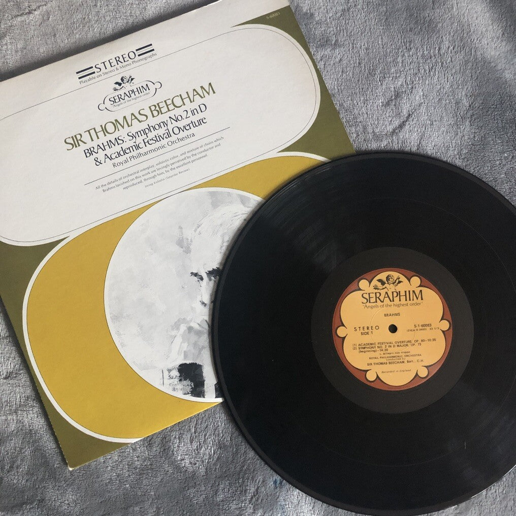 Symphony No. 2 in D, Academic Fest BRAHMS BEECHAM Philharmonic Vinyl LP Record E