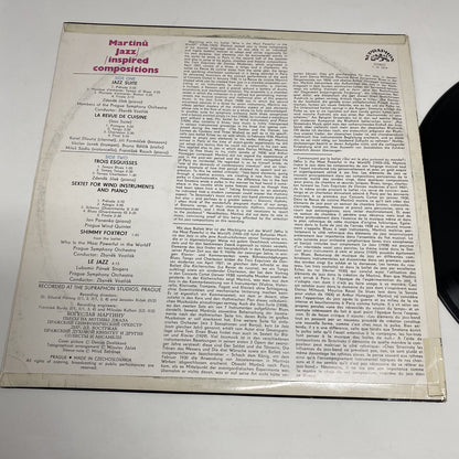 MARTINU-JAZZ INSPIRED COMPOSITIONS Vinyl SUPRAPHON LABEL Import VG+