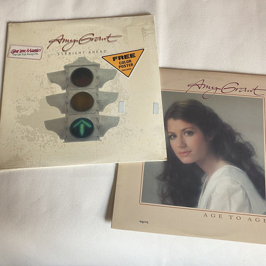 Amy Grant STRAIGHT AHEAD (sealed) + AGE TO AGE Vinyl LP Record NM & VG+