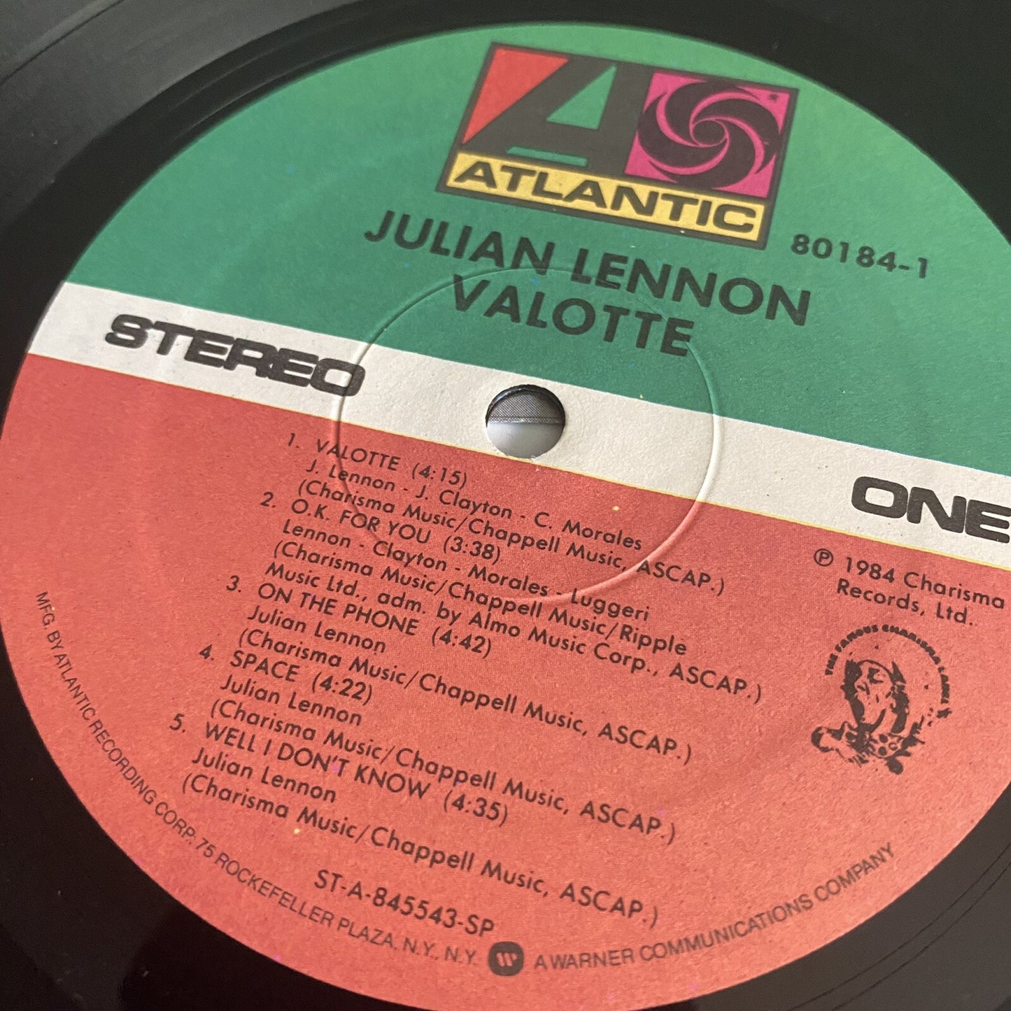 Julian Lennon VALOTTE Vinyl Lp Record VG/VG+