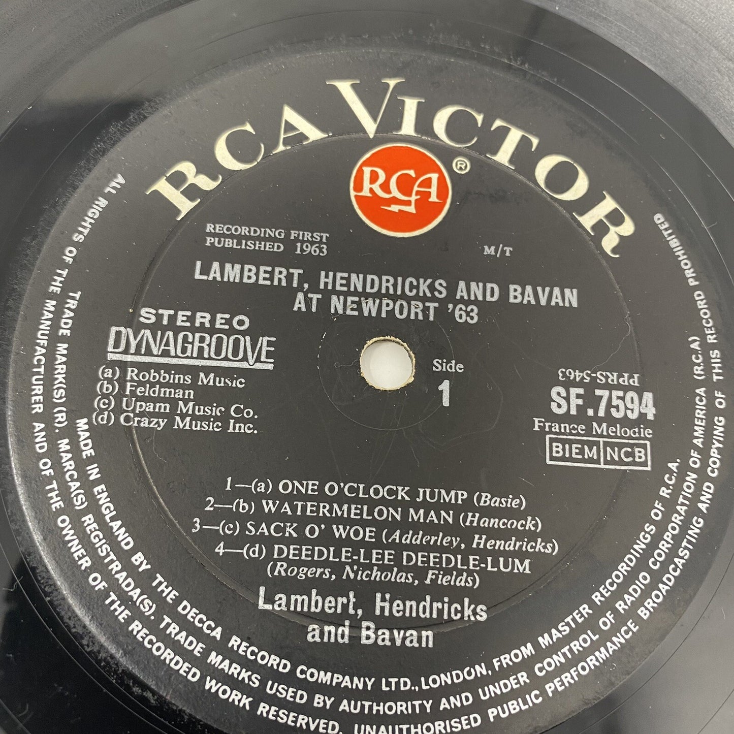 Lambert, Hendricks & Bavan AT NEWPORT '63 Vinyl LP Record SF-7594 VG+