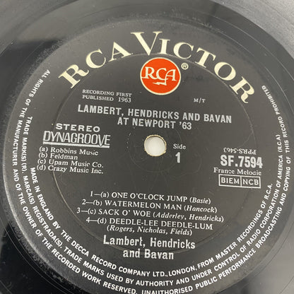 Lambert, Hendricks & Bavan AT NEWPORT '63 Vinyl LP Record SF-7594 VG+
