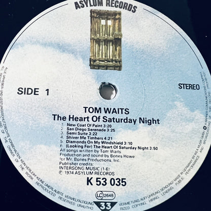Tom Waits THE HEART OF SATURDAY NIGHT Vinyl LP Record GERMAN IMPORT VG+ 1974