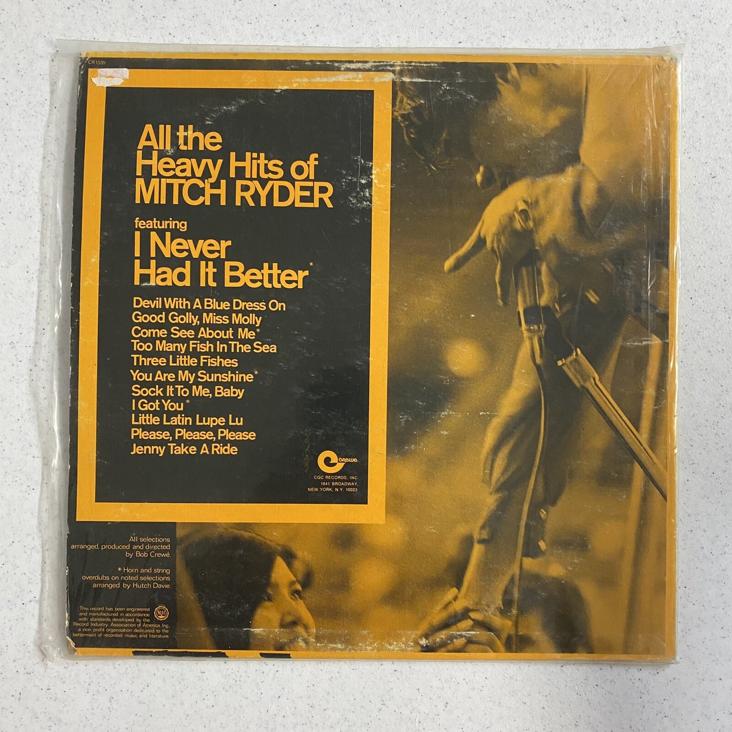 Mitch Ryder ALL THW HEAVY HITS Vinyl LP Record VG Very Playable w/ Surface Marks