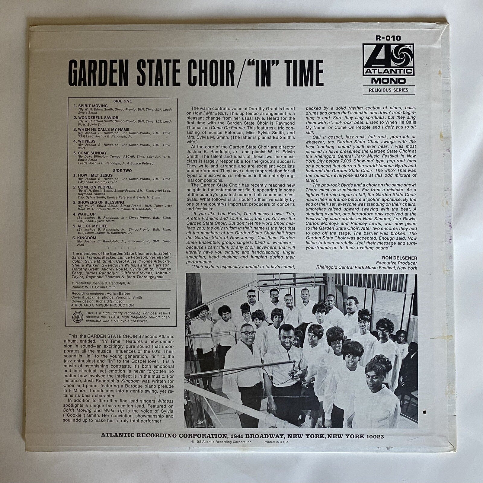 Garden State Choir IN TIME Vinyl LP Record MONO R-010 VG+/NM