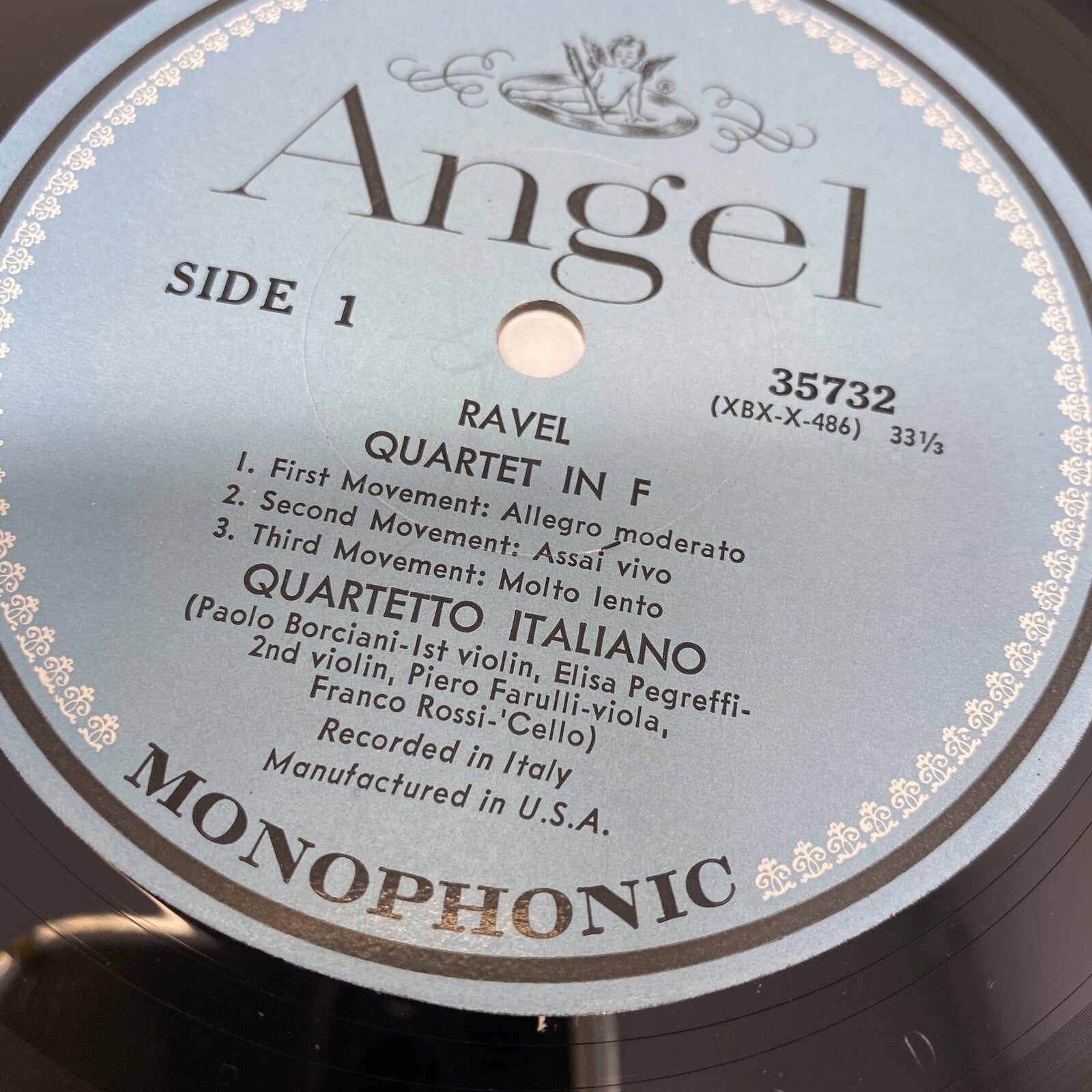 RAVEL Qvartetto Italiano MOZART QUARTET IN G MAJOR K 156 Vinyl LP Record VG+