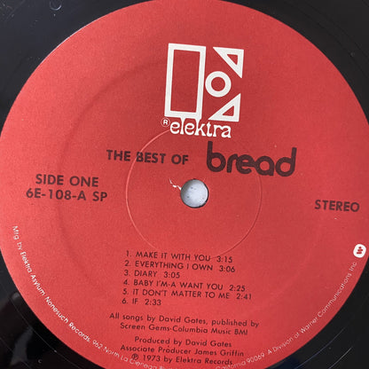 Bread THE BEST OF BREAD Vinyl LP Record VG+