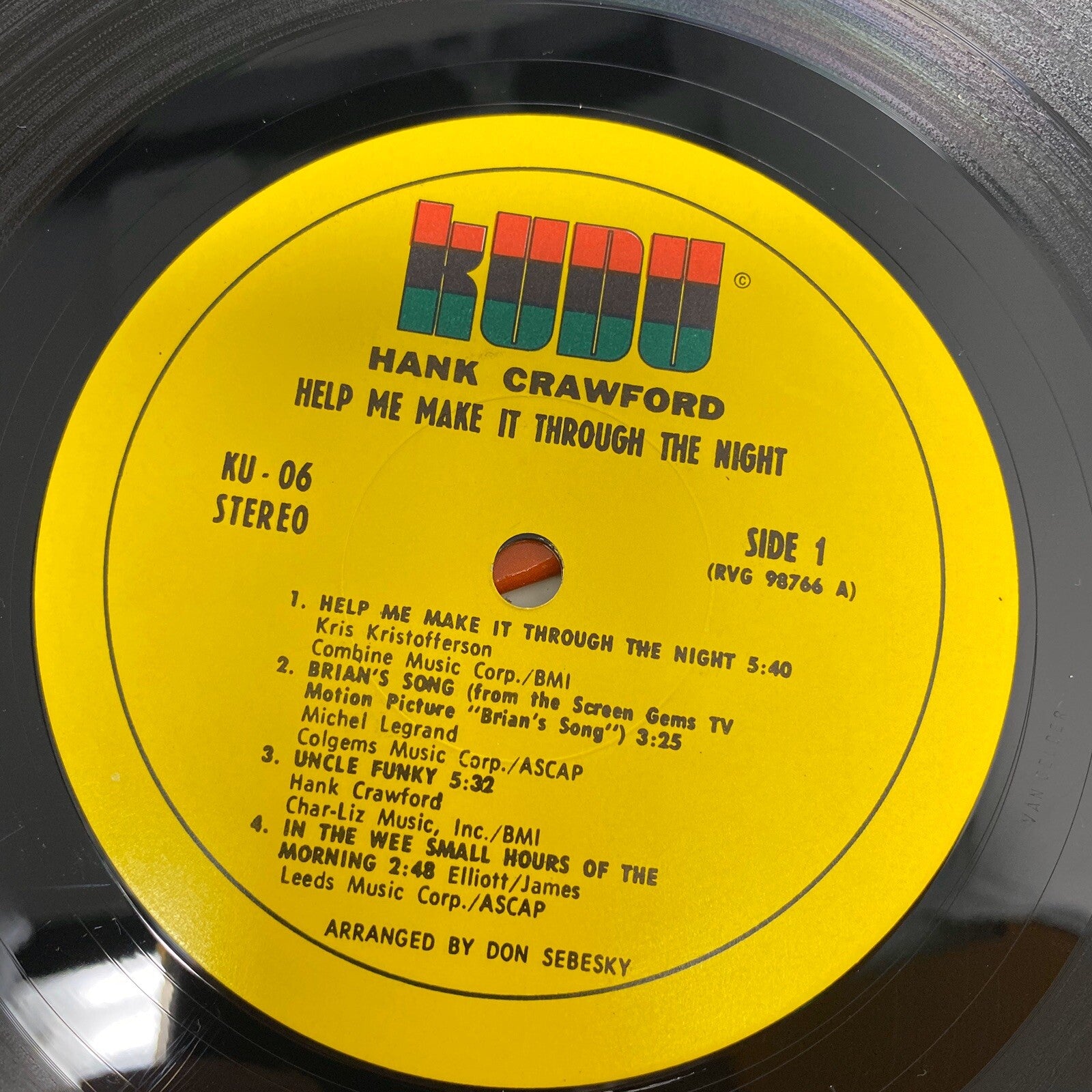 HANK CRAWFORD Help Me Make It Through The Night KU06 Van Gelder LP Vinyl VG++ Cv