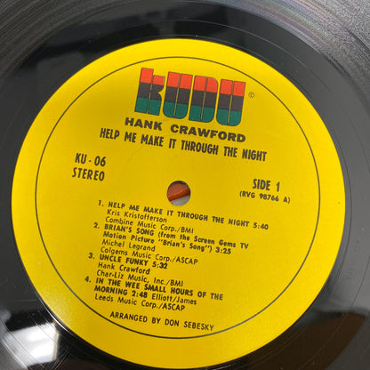 HANK CRAWFORD Help Me Make It Through The Night KU06 Van Gelder LP Vinyl VG++ Cv