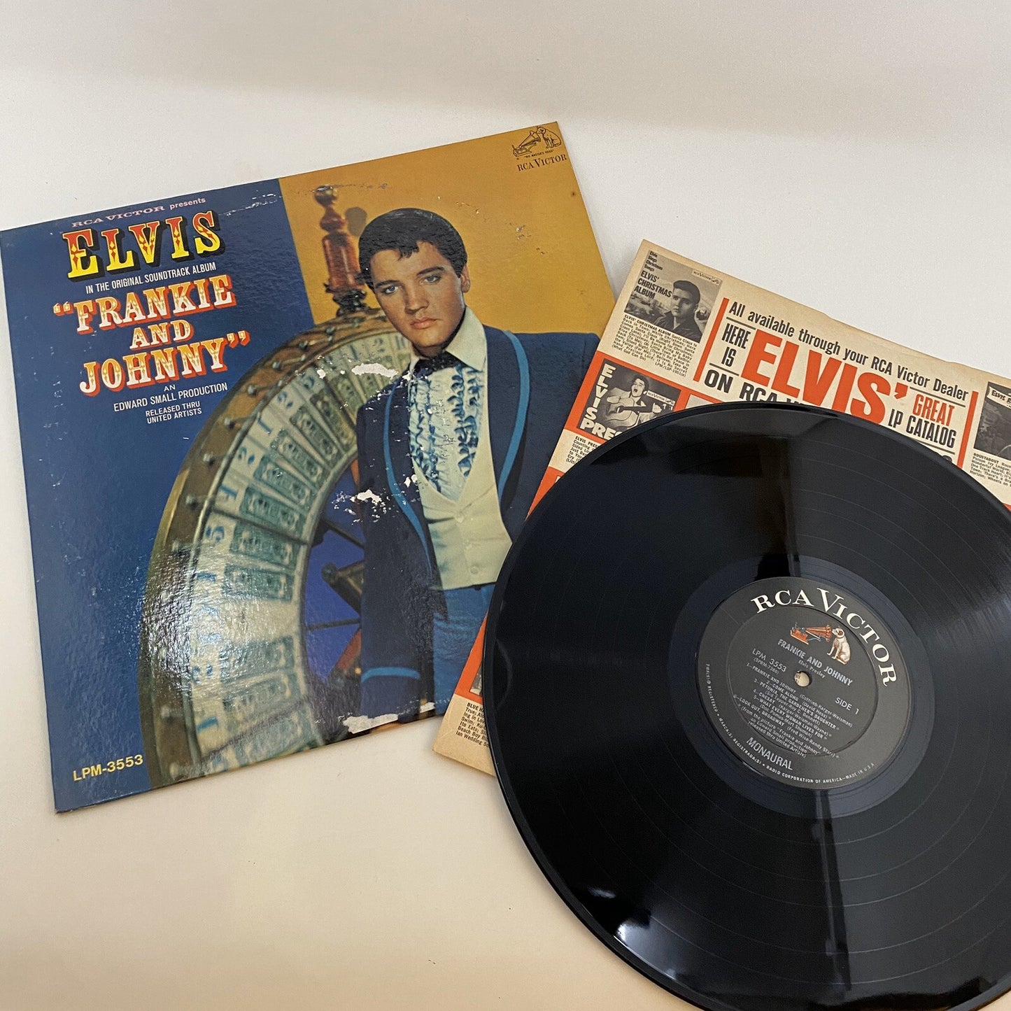 Elvis Presley FRANKIE AND JOHNNY Vinyl LP Record 1966 Mono G