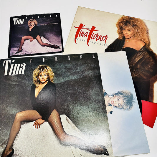 Tina Turner SELF TITLED + BREAK EVERY RULE + 7” SINGLE Vinyl LP Records VG