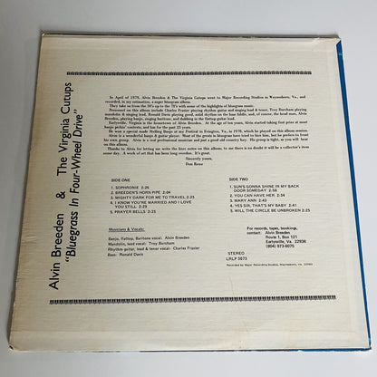 Alvin Breeden & the Virginia Cutups BLUEGRASS IN 4-WHEEL DRIVE Vinyl LP Record