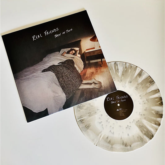 Real Friends TORN IN TWO Color Vinyl LP Record NEW White/Grey Splattered