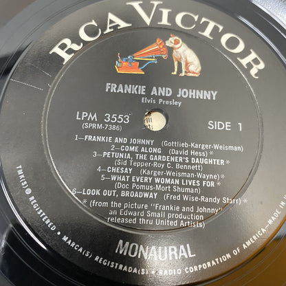 Elvis Presley FRANKIE AND JOHNNY Vinyl LP Record 1966 Mono G
