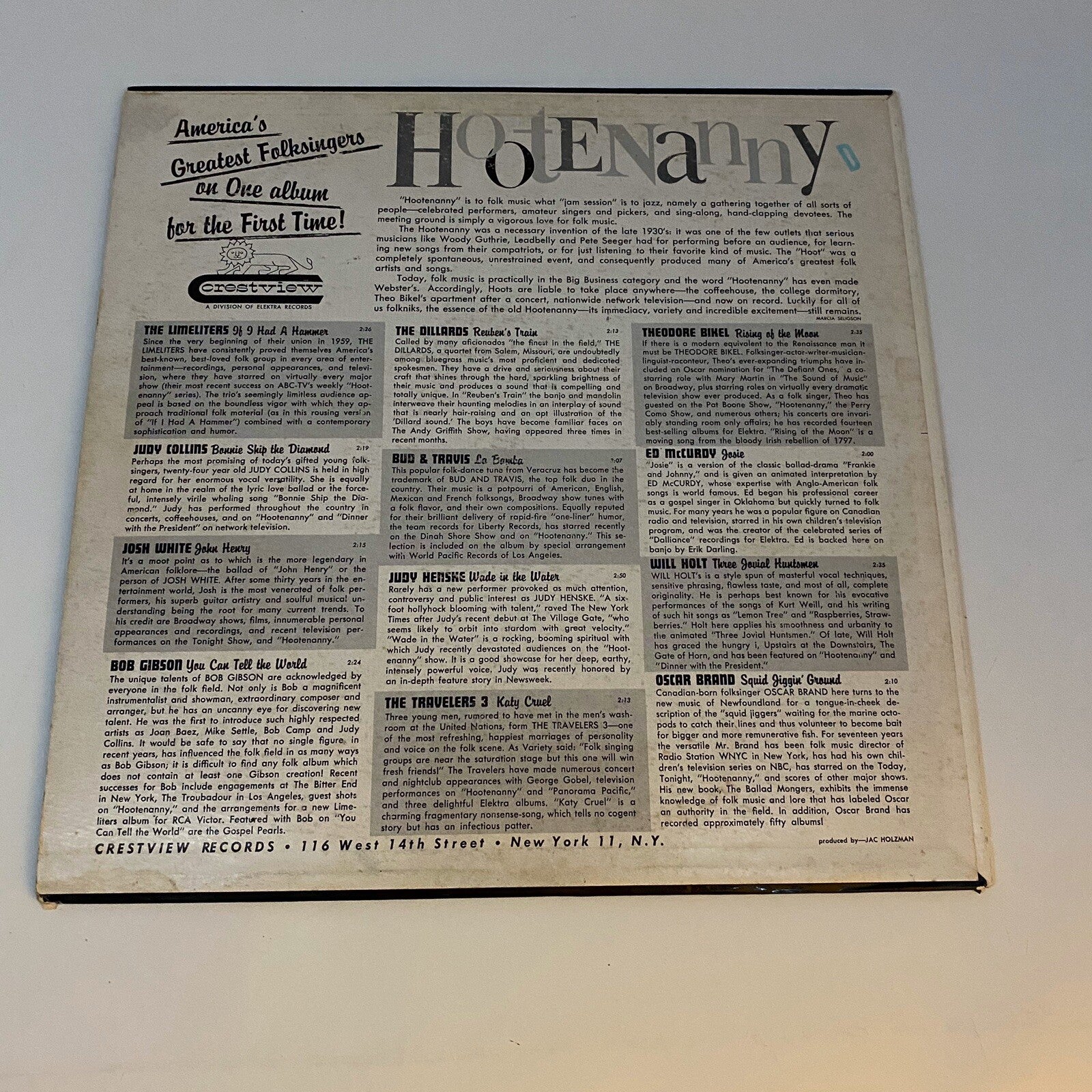 HOOTENANNY Various Folksingers Vinyl LP Record CRS-806 VG