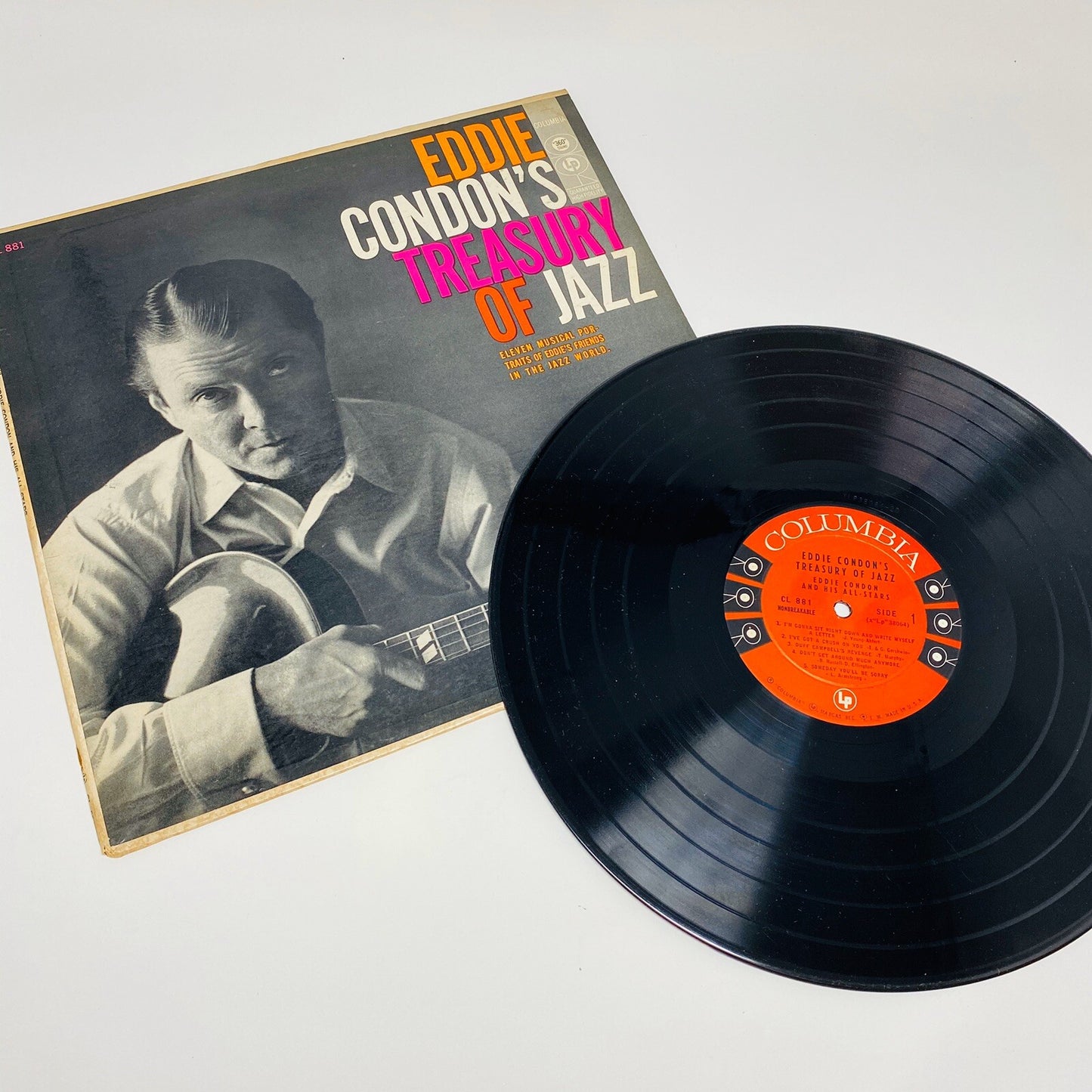 Eddie Condon's TREASURY OF JAZZ Vinyl LP Record Columbia CL 881 6 Eye VG+