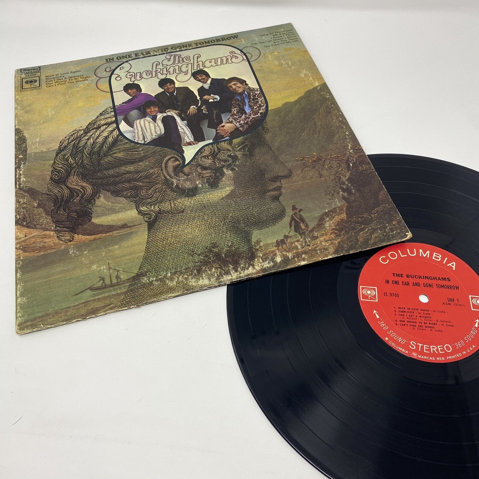 The Buckinghams IN ONE EAR AND FONE TOMORROW Vinyl LP Record 1968 Columbia VG+