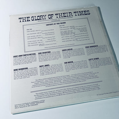 The Glory Of Their Times LP Story of early days of Baseball VINYL RECORD SEALED