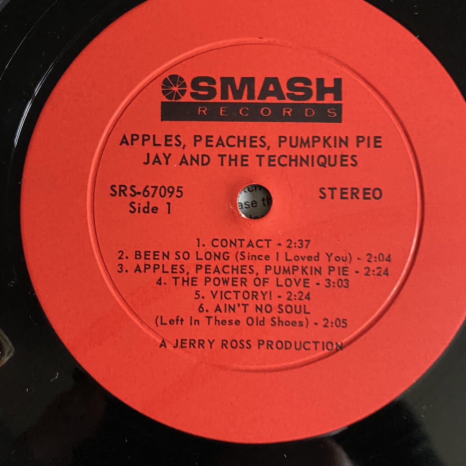 Jay & the Techniques APPLES PEACHES PUMKIN PIE Vinyl LP Record VG+
