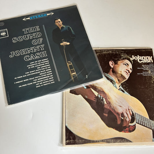 Johnny Cash THE SOUND OF... + JOHNNY CASH Vinyl LP Record VG+/VG