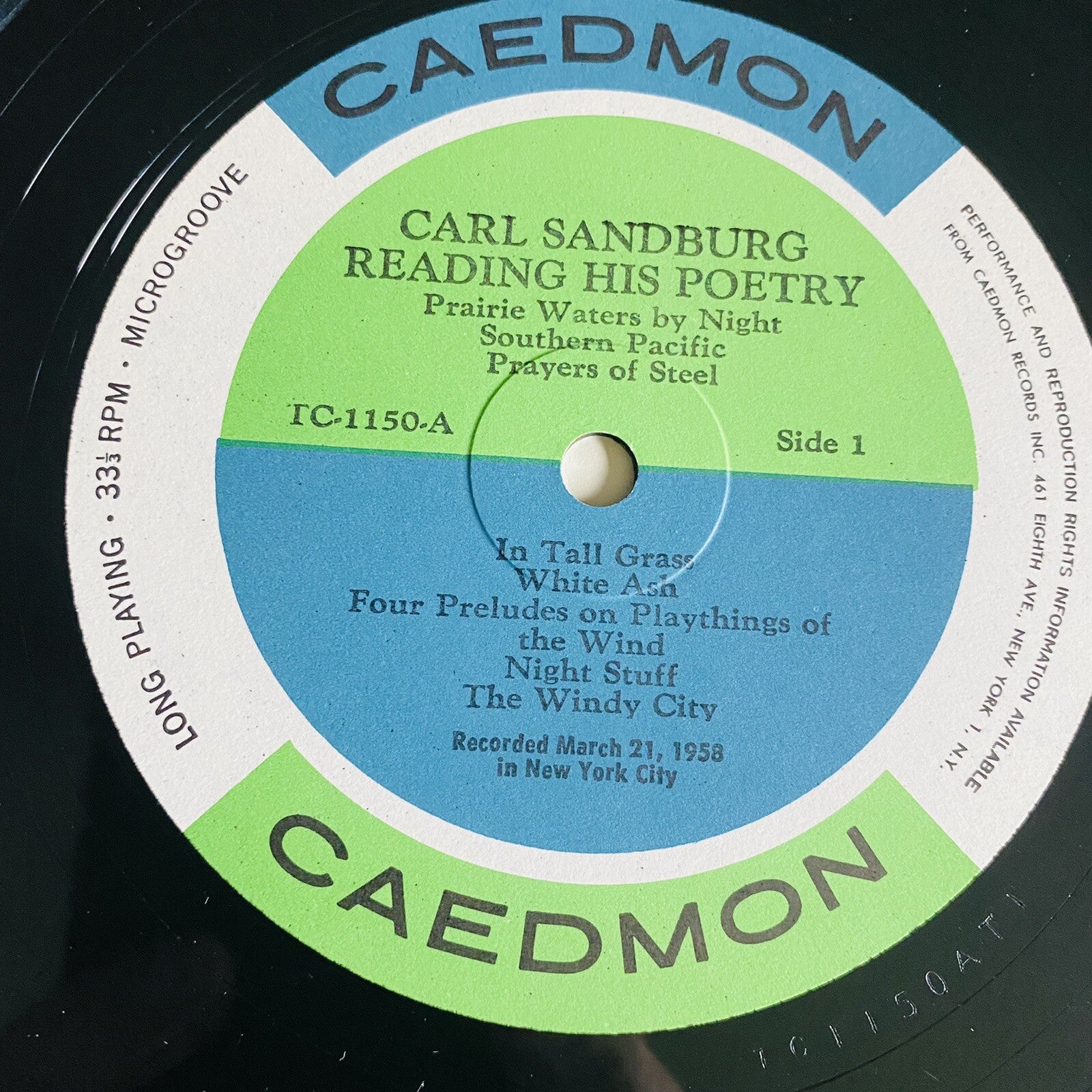 Carl Sandburg POETRY OF CARL SANDBURG Vinyl LP Record VG+
