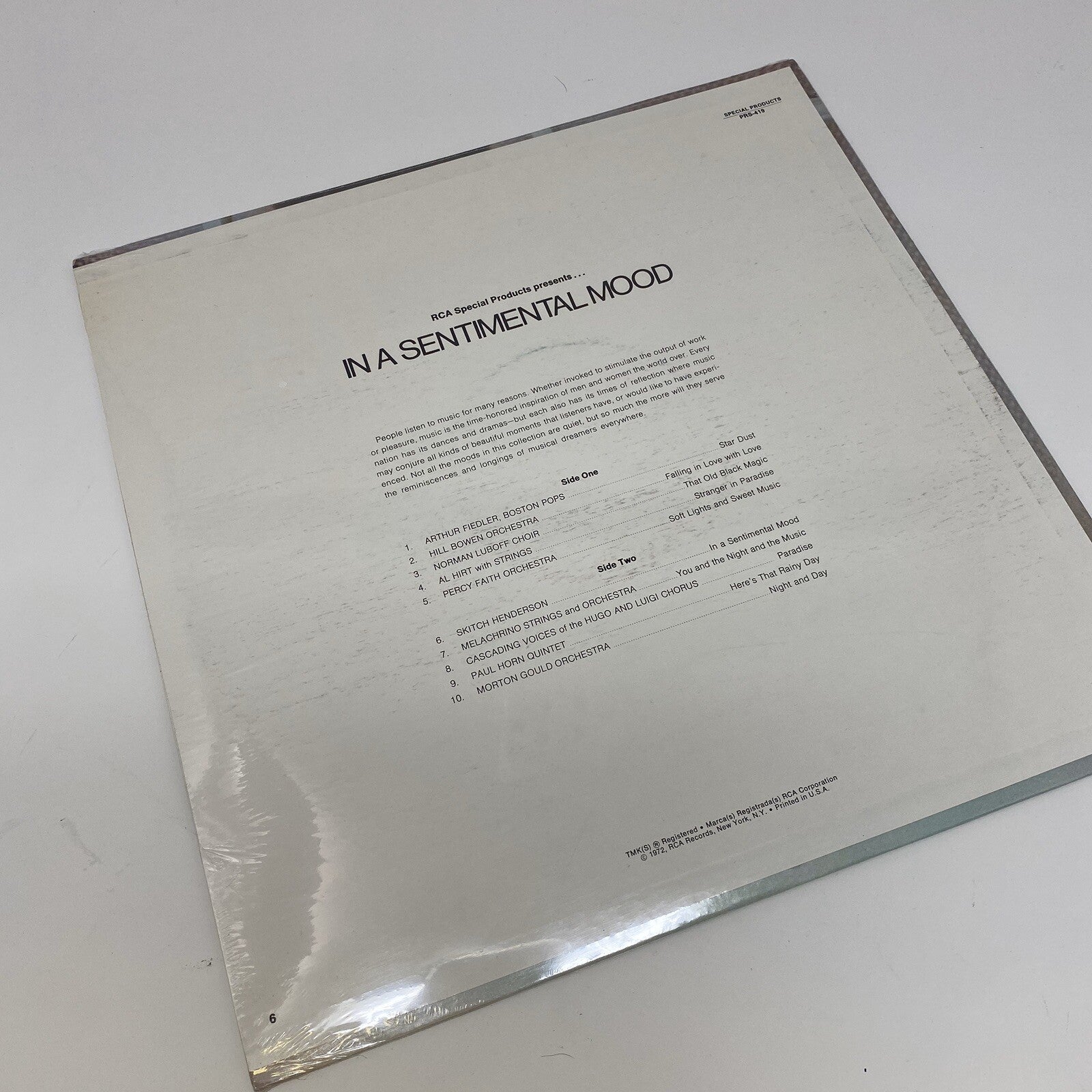 IN A SENTIMENTAL MOOD Collectors Edition SEALED Vinyl LP 1972 Quiet Inspire Mood