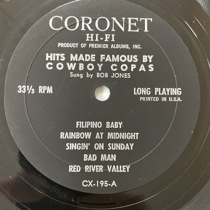 Cowboy Copas HITS MADE FAMOUS Vinyl LP Record CORONET VG+|G