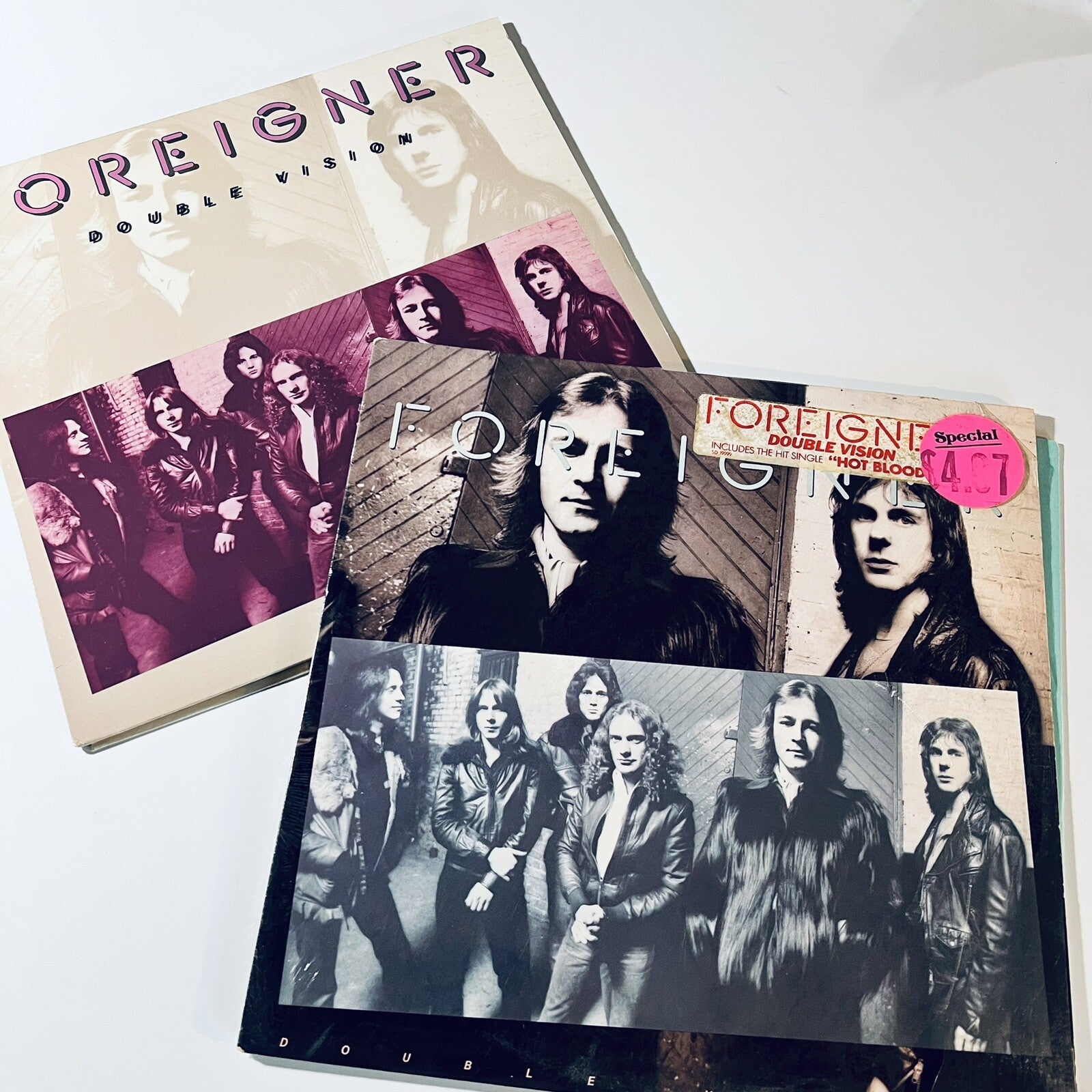 Foreigner DOUBLE VISION Vinyl LP Record VG+ with alternate covers