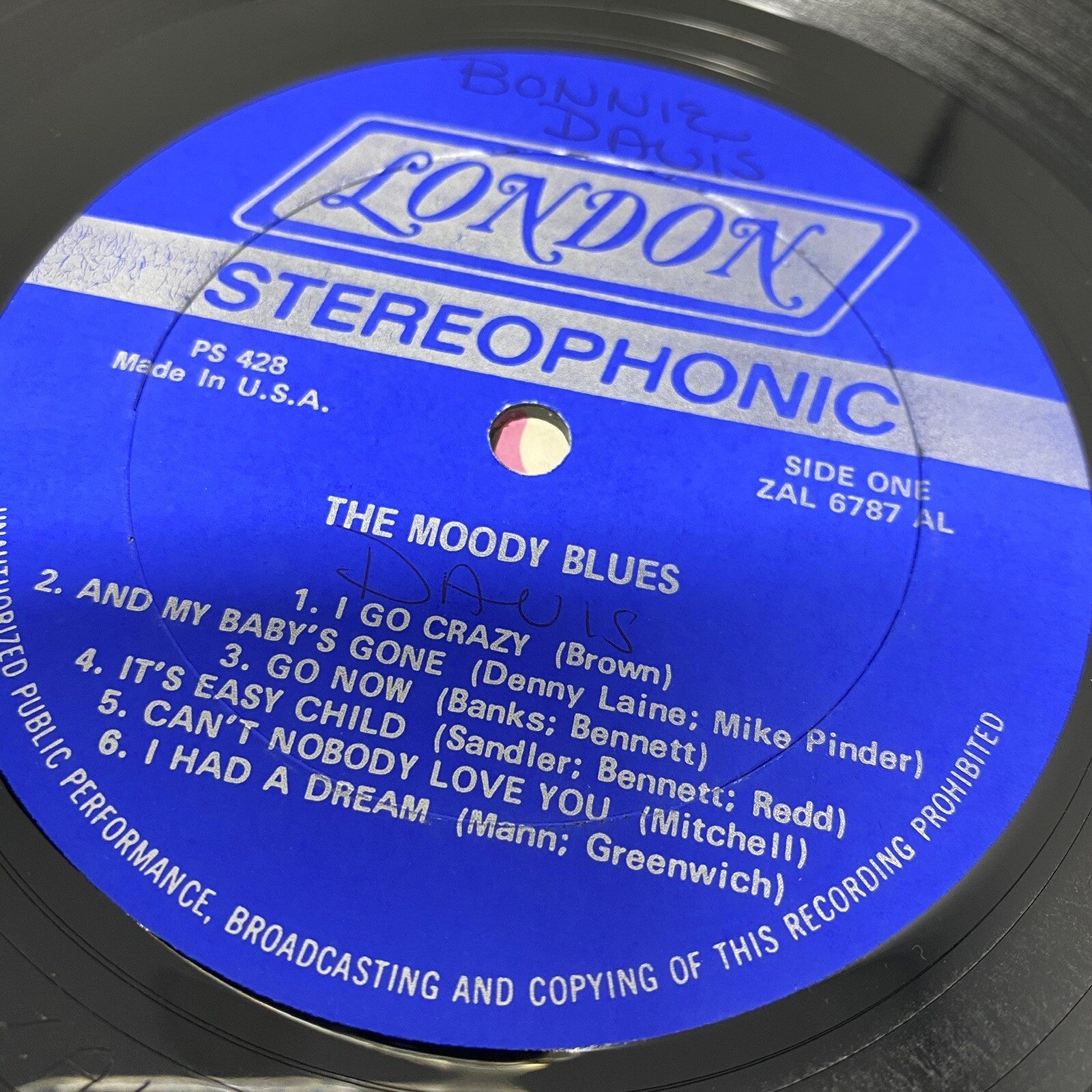 Moody Blues #1 VINYL LP RECORD Misprint Version VG+/VG