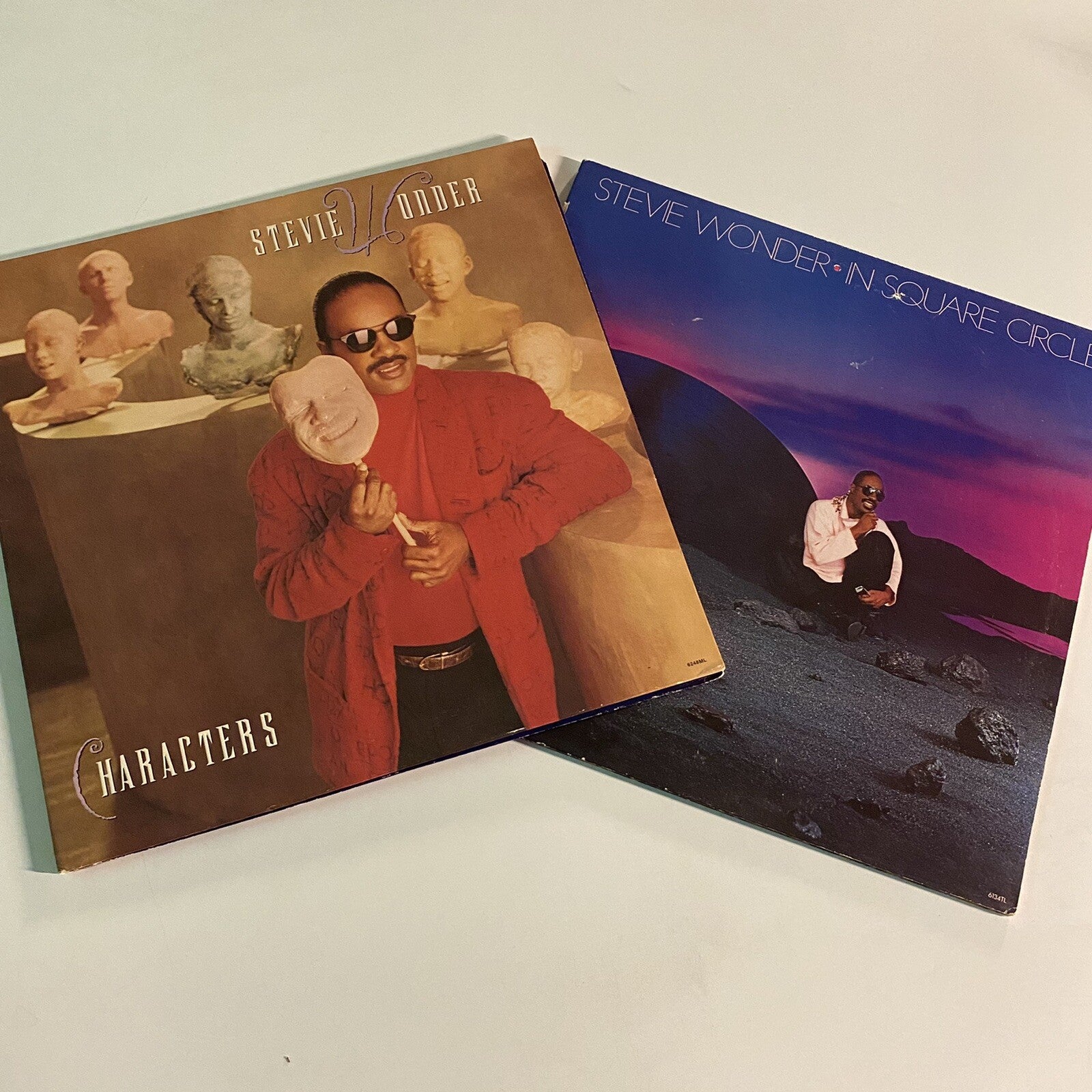 Stevie Wonder IN SQUARE CIRCLE + CHARACTERS Vinyl LP Records VG+/VG+