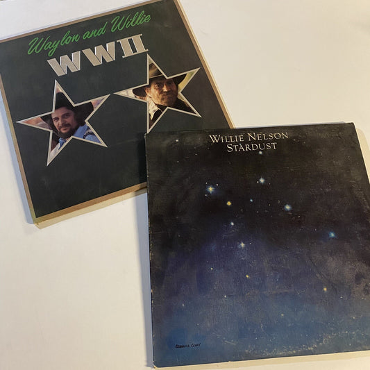 Waylon and Willie  WWII + STARDUST Vinyl LP Records VG+