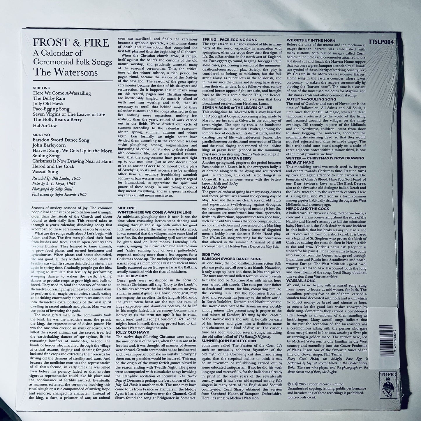 The Watersons FROST & FIRE Vinyl LP Record NEW