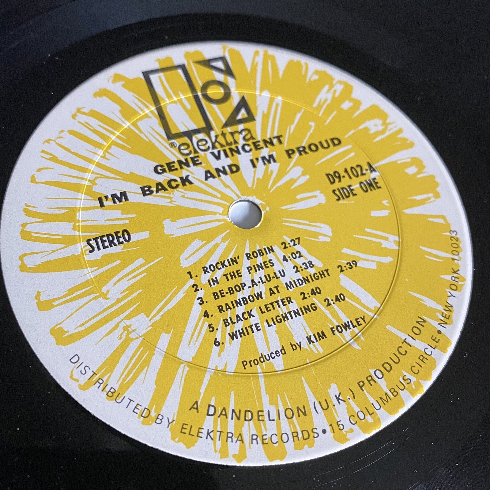 Gene Vincent I’M BACK AND I’M PROUD Vinyl LP Record VG+