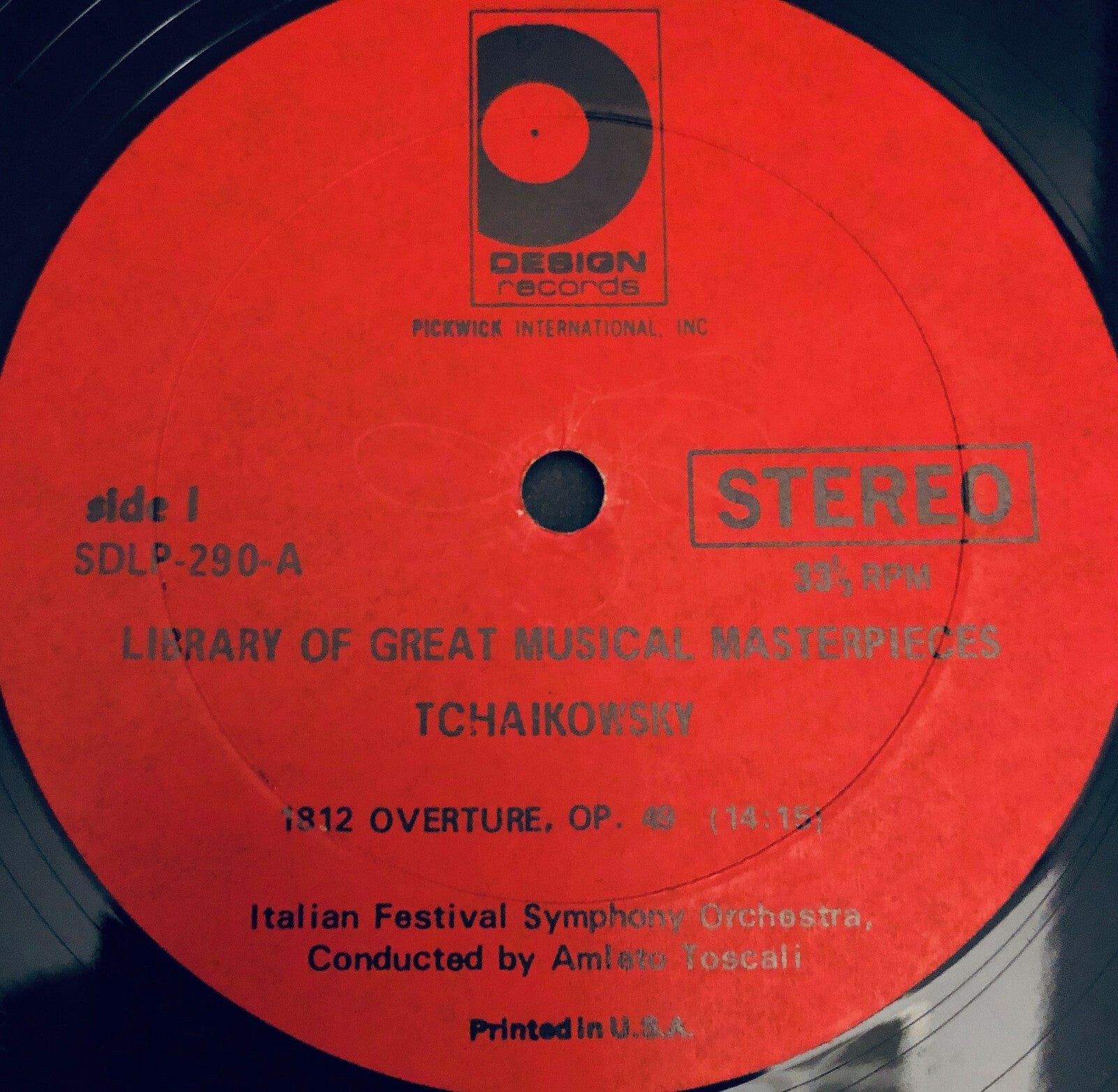 Tchaikowsky 1812 OVERTURE & CAPRICCIO Italian Symphony Orchestra LP Vinyl Record
