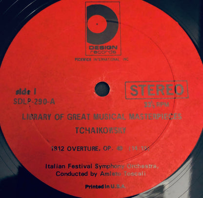 Tchaikowsky 1812 OVERTURE & CAPRICCIO Italian Symphony Orchestra LP Vinyl Record