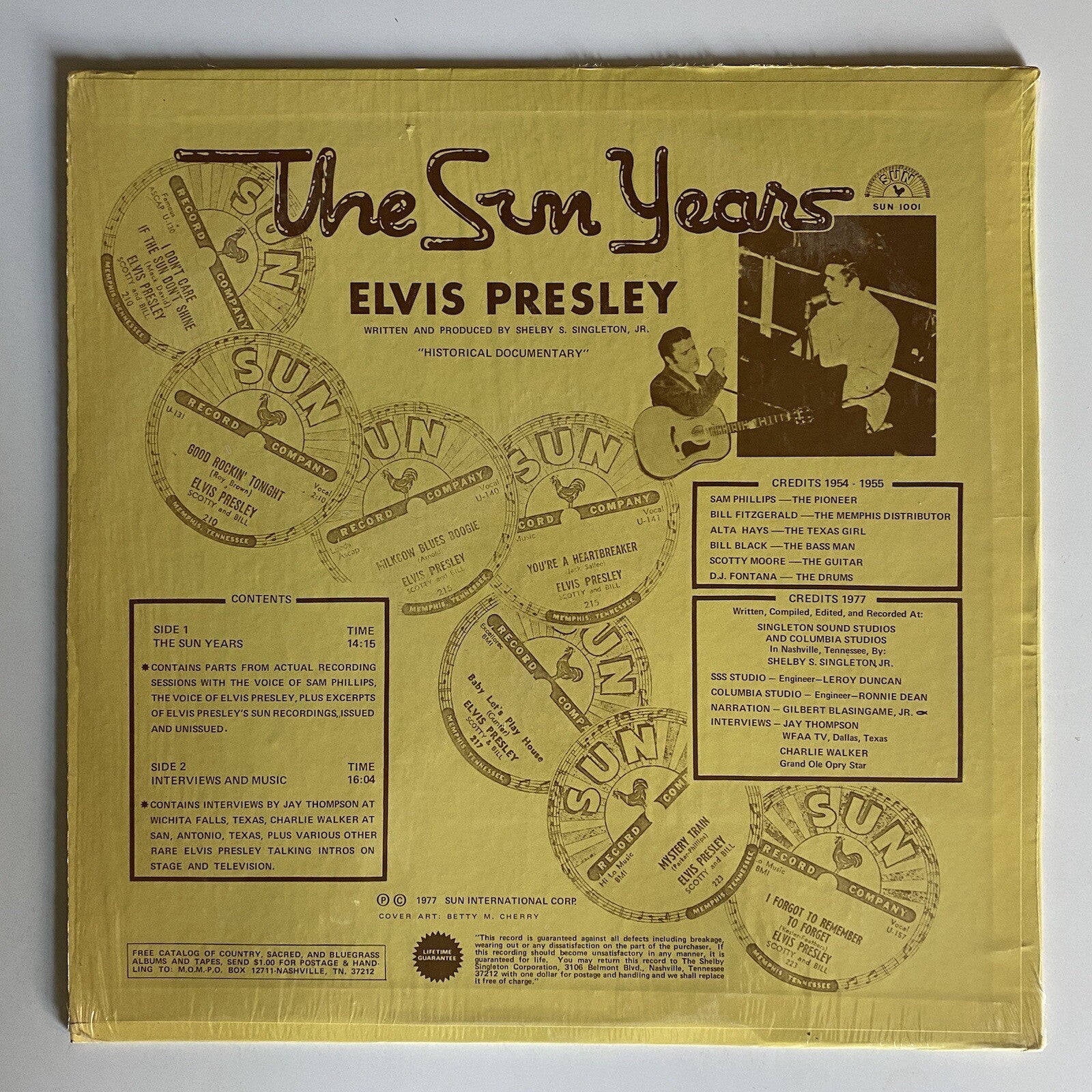 Elvis Presley THE SUN YEARS: INTERVIEWS & MEMORIES Vinyl LP Record VG+