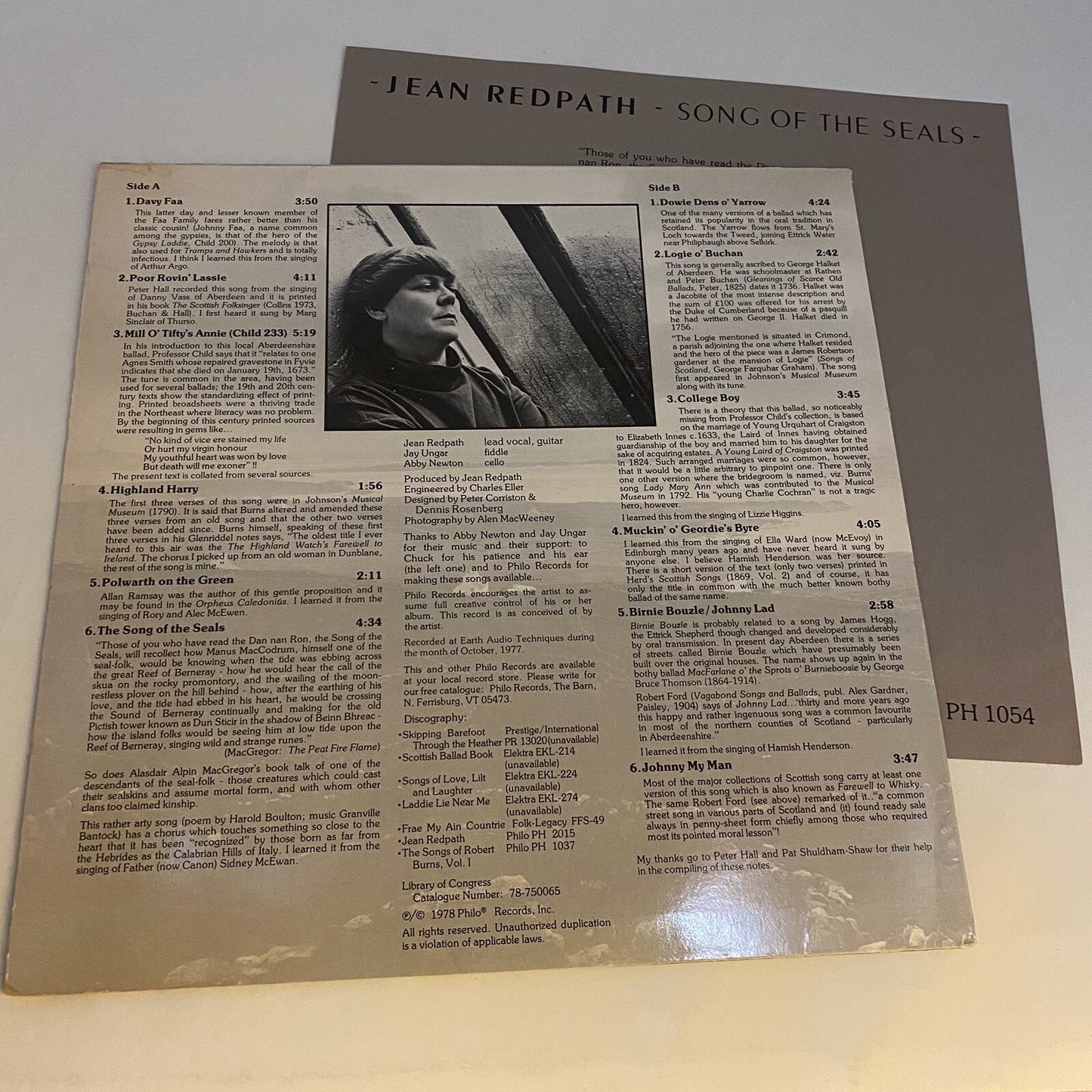 Jean Redpath SONG OF THE SEALS Vinyl LP Record Irish Folk VG+ w/booklet