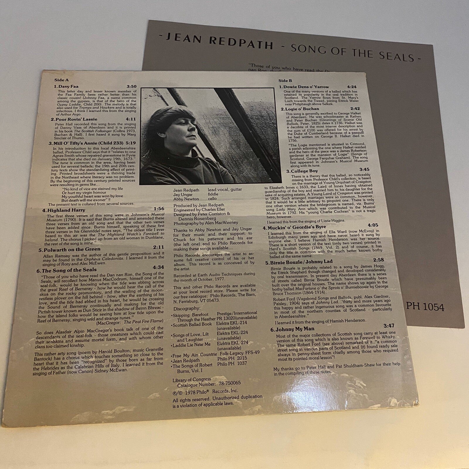 Jean Redpath SONG OF THE SEALS Vinyl LP Record Irish Folk VG+ w/booklet