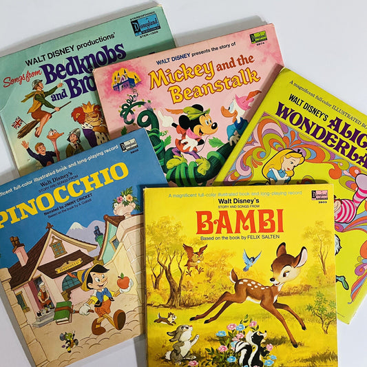 7 Walt Disney Vinyl Record Bundle/Bambi /Alice Wonderland / Pinocchio & more VG+