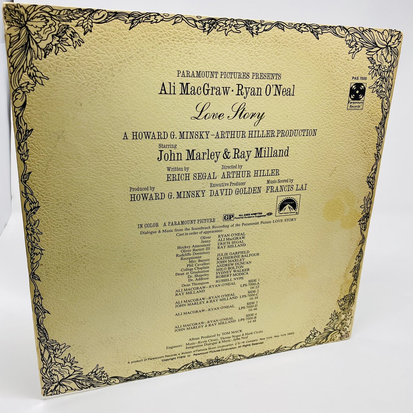 Love Story DIALOGUE AND MUSIC FROM MOVIE Vinyl 2xLP Record w/Ali MacGraw VG/VG+