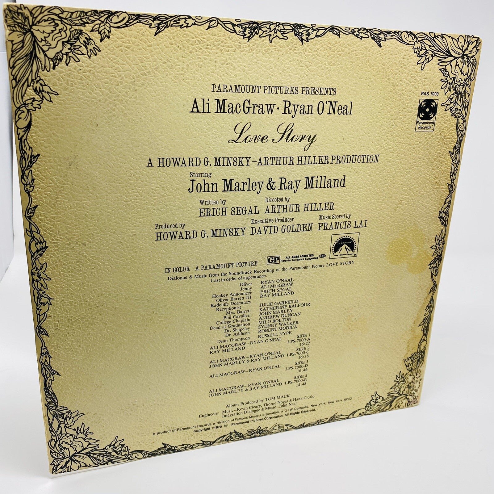 Love Story DIALOGUE AND MUSIC FROM MOVIE Vinyl 2xLP Record w/Ali MacGraw VG/VG+