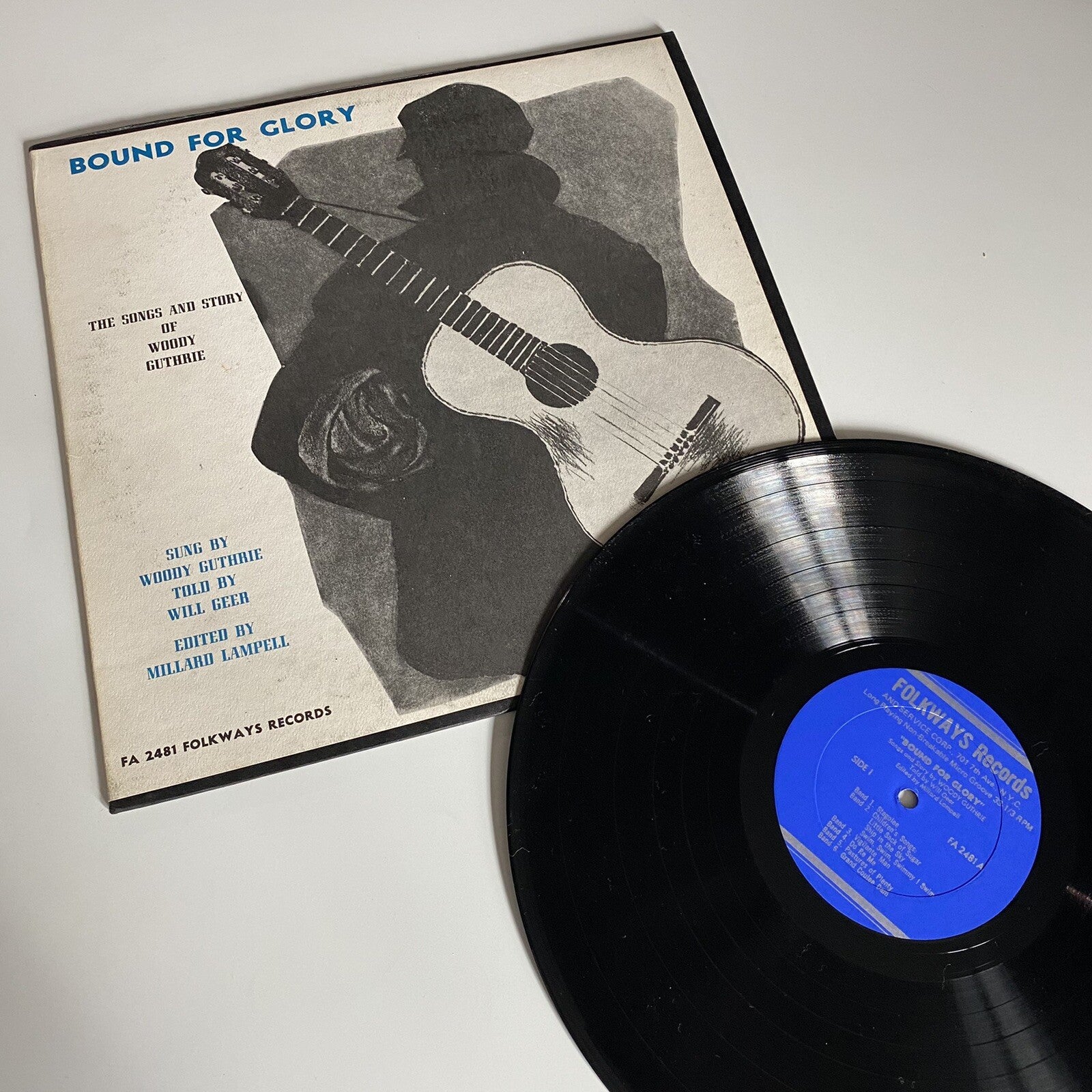 Woody Guthrie BOUND FOR GLORY THE SONGS & STORY Vinyl LP Record VG+