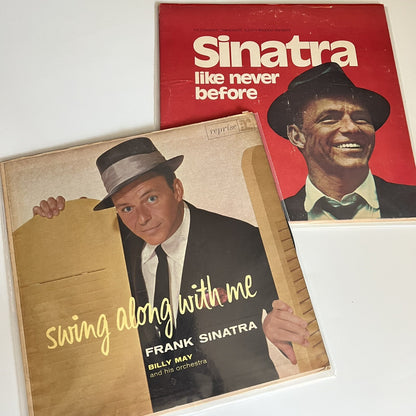 Frank Sinatra SWING ALONG WITH ME + LIKE NEVER BEFORE Vinyl LP Record VG+
