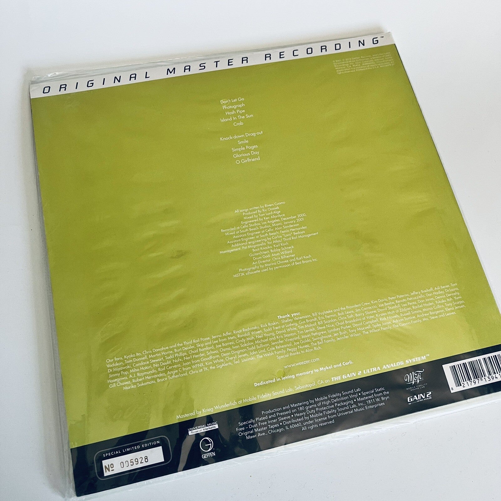 Weezer WEEZER Vinyl LP Record SPECIAL LONOTED EDITION Sealed MINT Numbered