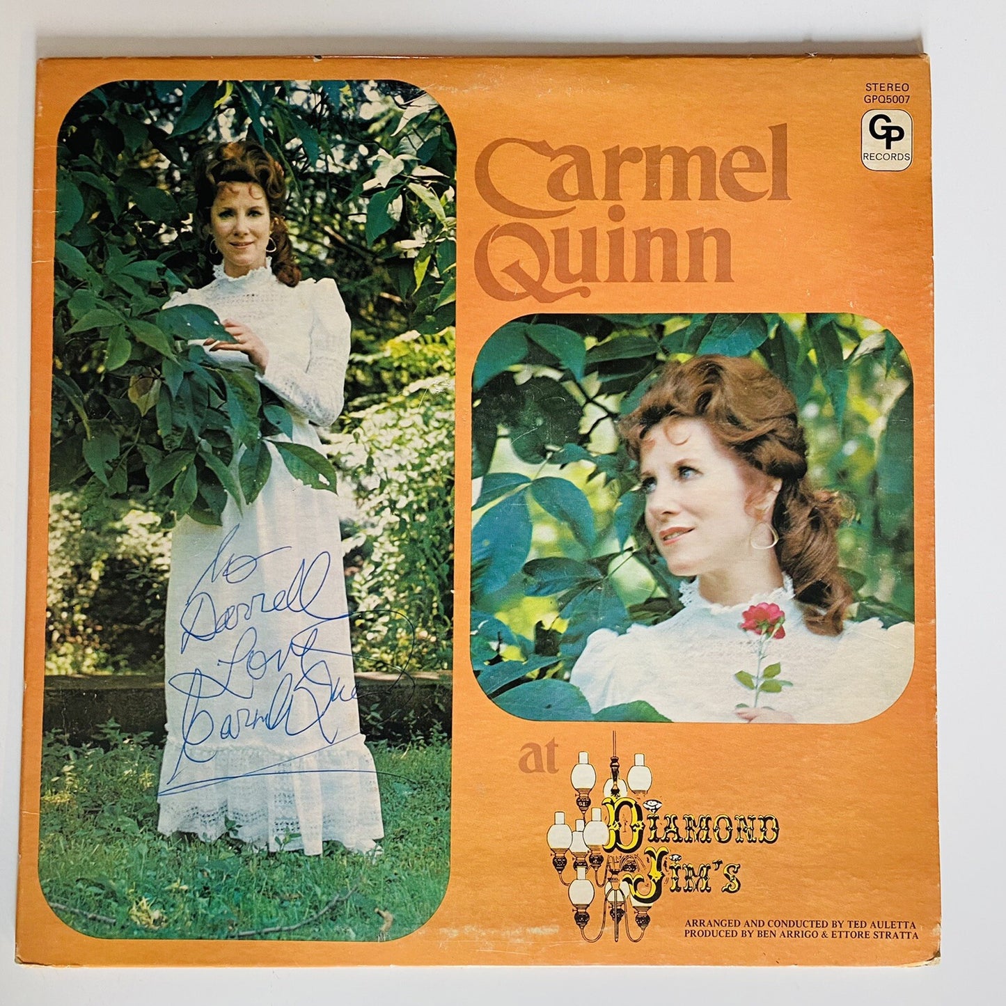 Carmel Quinn AT DIAMOND JIM’S Vinyl LP Record VG+ Signed by Artist