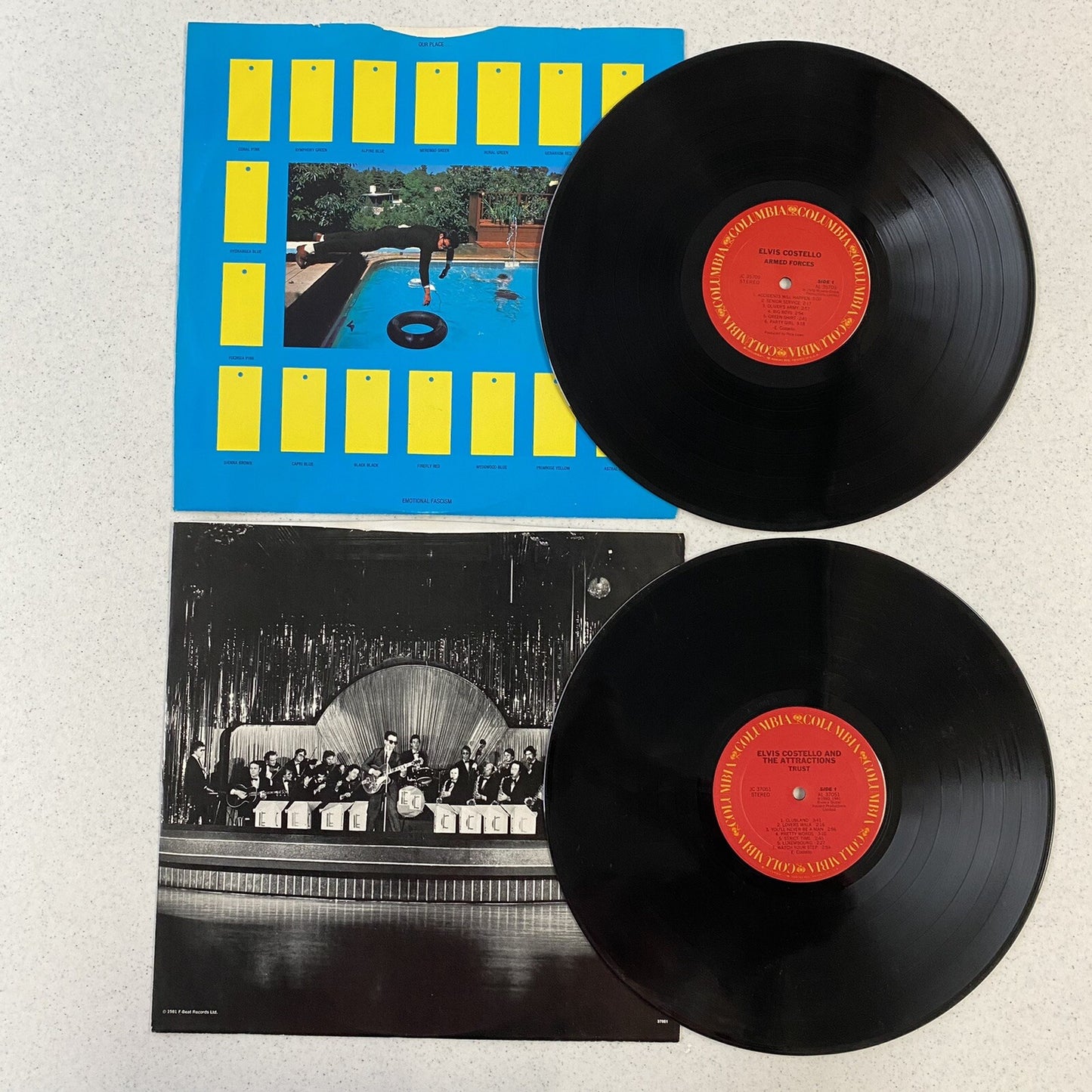 Elvis Costello TRUST + ARMED FORCES Vinyl LP Record VG+ on Media