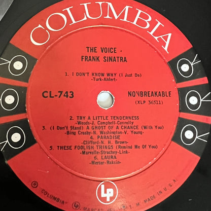 Frank Sinatra THE VOICE + SAMPLER 1943-1952 Vinyl LP Record VG+ 6-eye