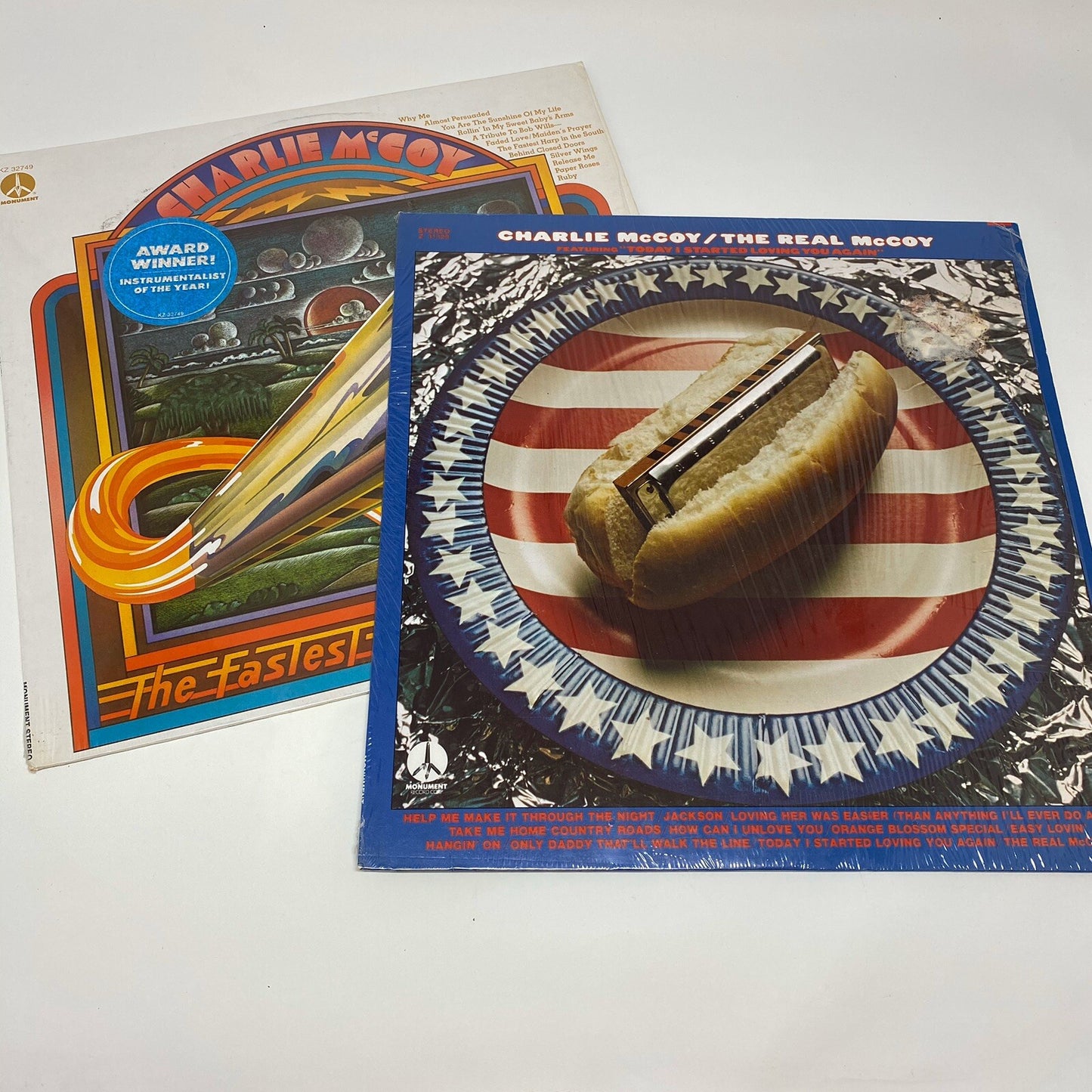 Charlie McCoy FASTEST HARP IN THE SOUTH + THE REAL McCOY Vinyl LP Records VG+
