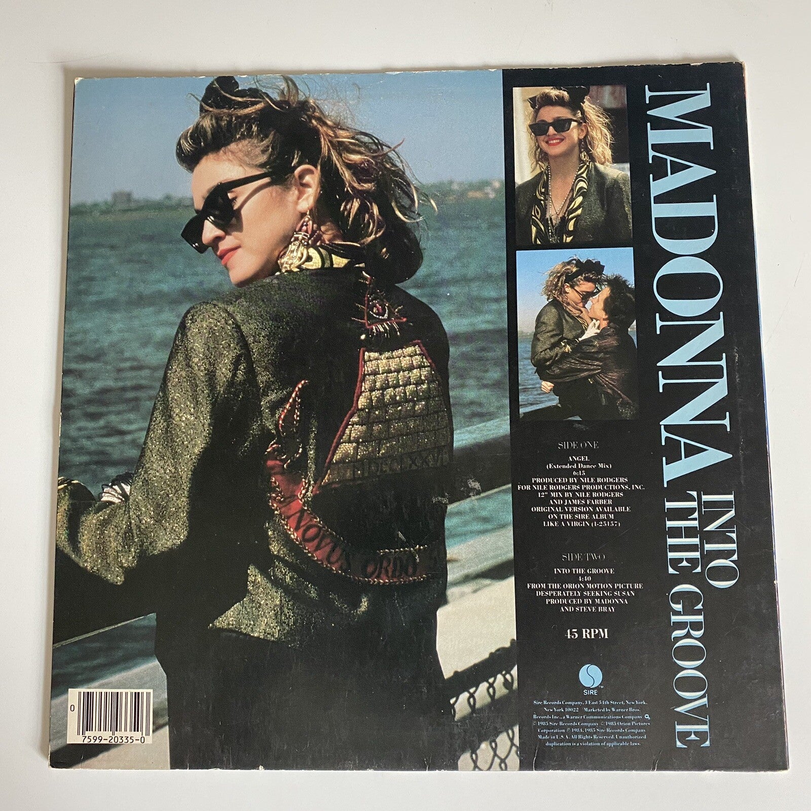 Madonna  "Angel/Into The Groove" 45 RPM 12” Vinyl Maxi Single 1985 Sire 0-20335